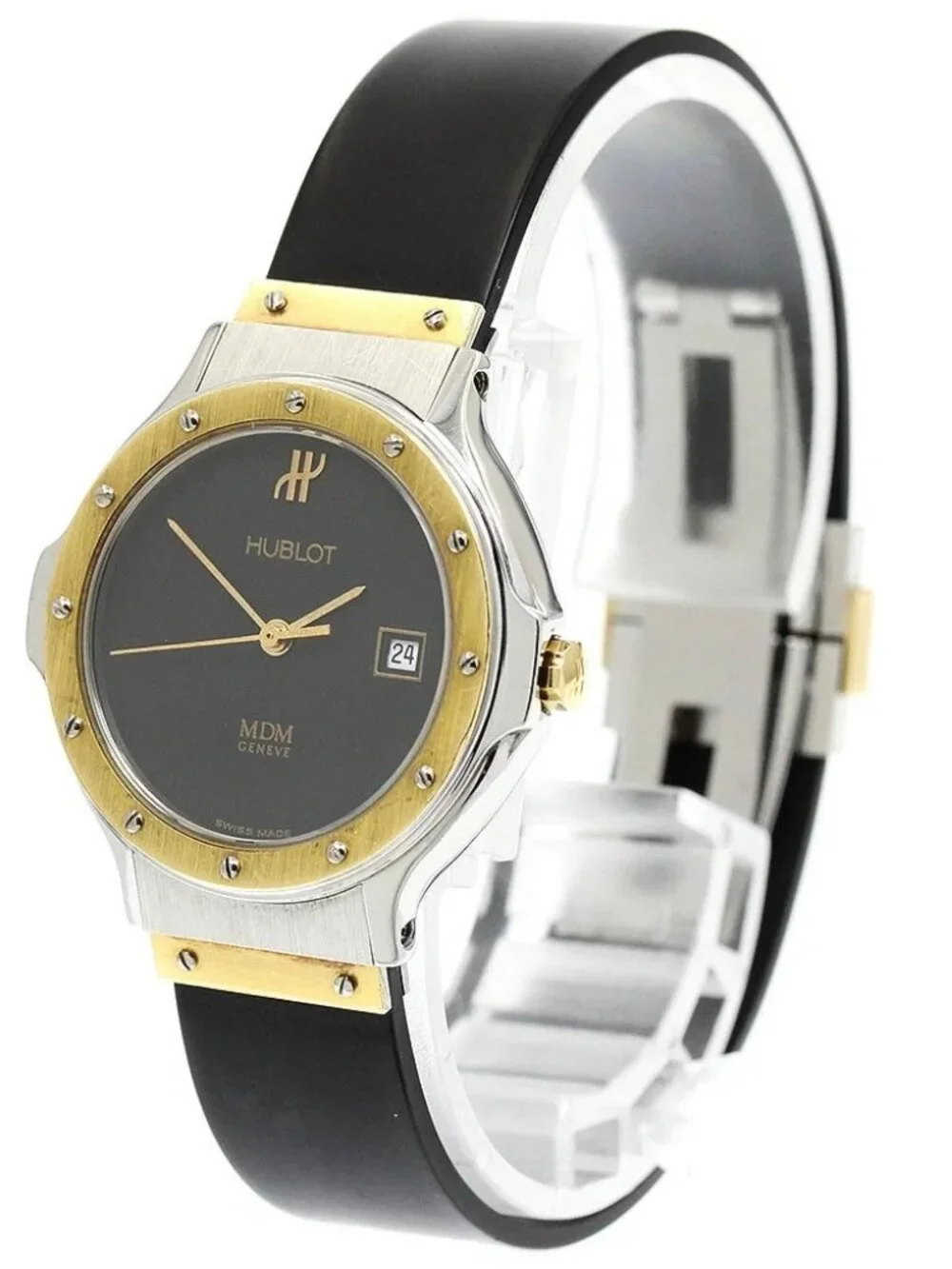 HUBLOT MDM Classic 1391.2 K18YGBezel black Dial Quartz Ladies Watch_972208